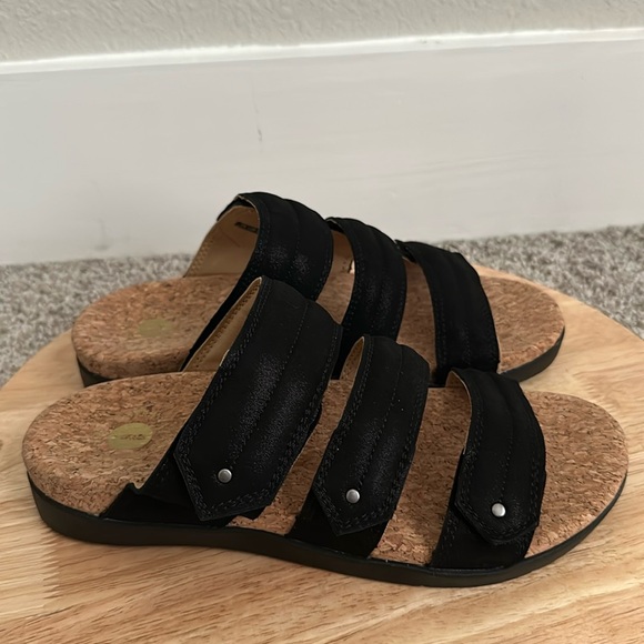 Revitalign orthotic shimmer suede slide sandals - Picture 3 of 9